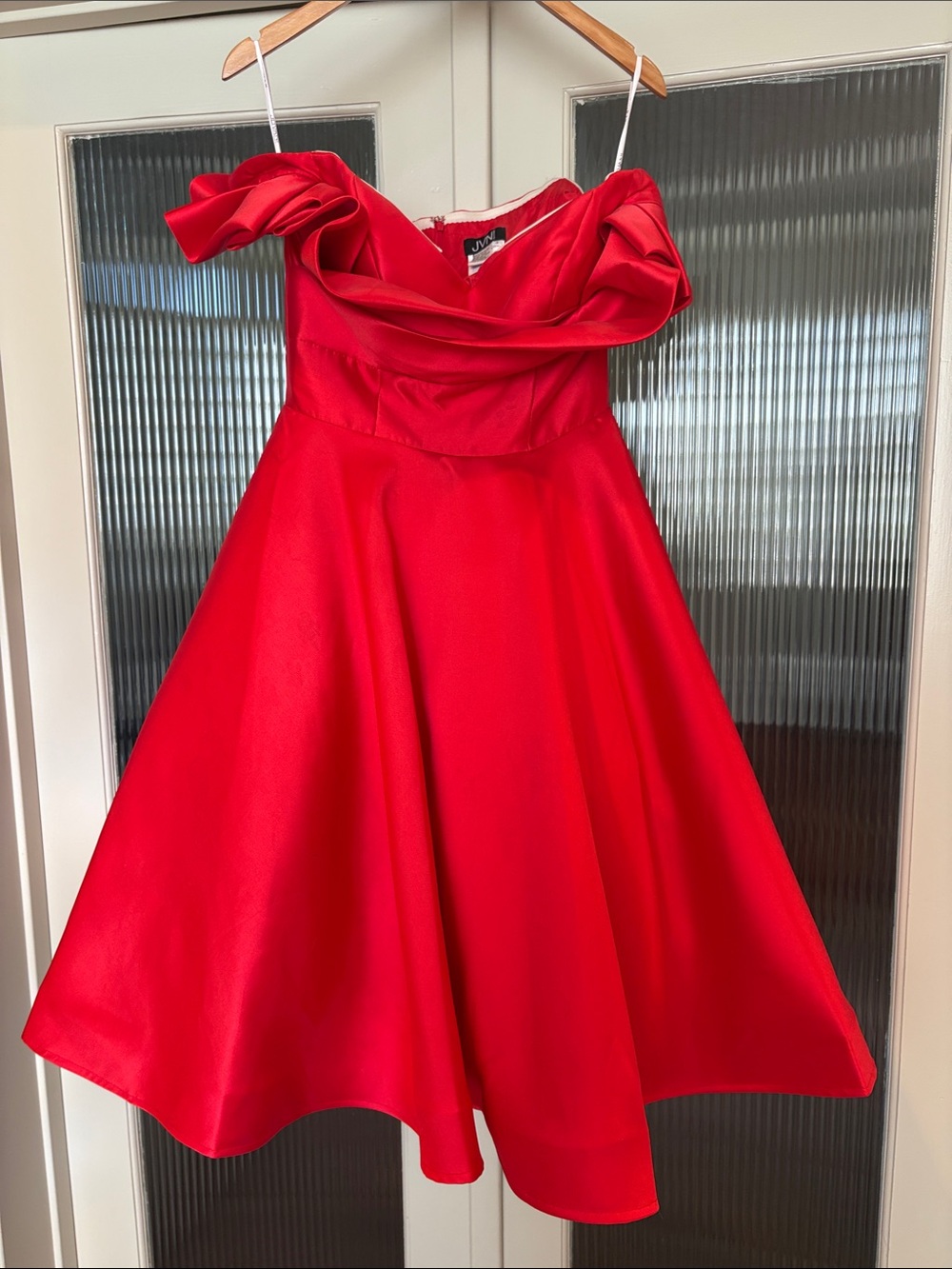Red Off-Shoulder Party Dress for ladies